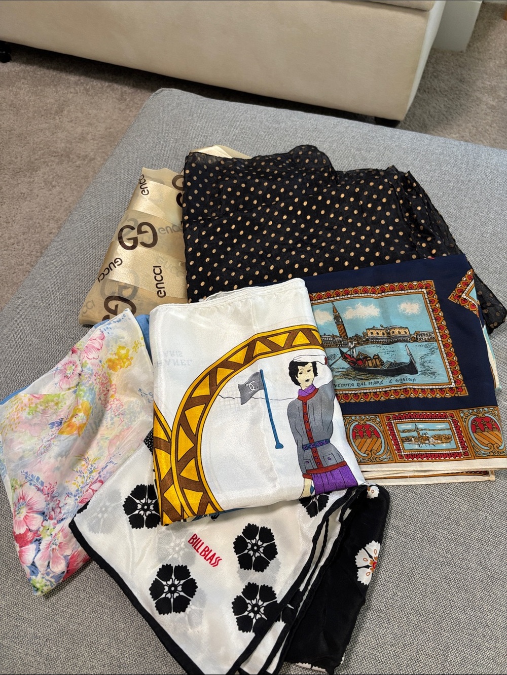 Lot of 6 Vintage Scarfs